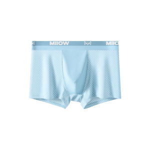 MiiOW | กางเกงชั้นในชายผ้าไหมน้ำแข็งบางเฉียบสำหรับเด็กและเยาวชน ผ้าไนลอน 100% กางเกงขาสั้นทรงหลวมสำหรับเด็กชาย