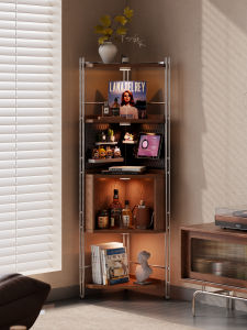 DONGMU | Corner Bookshelf Mid Century Style Storage