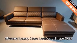 [CLEAR STOCK] BETTY Silvanna Luxury Casa Leather Large L Shape Sofa Left / Right with Adjustable Head Rest / HERMES & CHANEL Colors