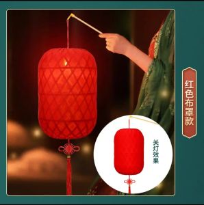 Handheld Bamboo Woven Lanterns LED Light Festival Procession Palace Temple Tour Ancient Style Long Pole Lanterns for Celebrations