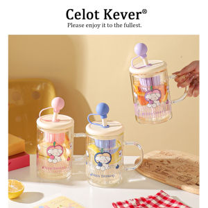 Separation Tea and Water Glass Tumbler with Straw Lid