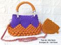 Tas rajut Tali kur motif strawberry mutiara tas tali kur pesta wanita terbaru model handbag dan selempang bahan anyaman tali kur mewah. 