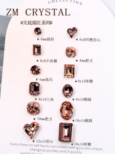 K9 Export New Bright Red Manicure Diamond Spring Fancy Shape Diamonds Super Shiny Peach Color Rock Candy Pile Rhinestone Jewelry