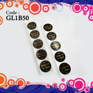 Stiker terimakasih 50pcs/pack (diameter 2.5cm) motif BL1-GL1