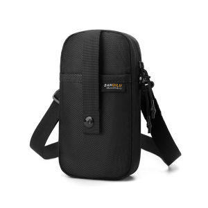 Mini Crossbody Phone Bag Travel Document Bag Single Shoulder Sport Style Oxford Cloth Pure Color for Youth Men And Women