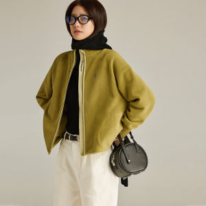 Half-high Collar Double-sided Orlon Thick Jacket for Fall and Winter