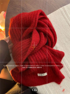 New Arrival Ankela Red Scarf Womens Winter Fancy Wool Blended Knitting Scarf Heattech Atmosphere Shawl Fashion
