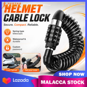 Motorcycle Bicycle Lock Heavy Duty Stainless Steel Coated Combination 4 Digit Password Kunci Basikal