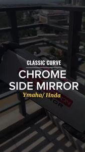 LEGITMOTO CURVE CHROME / BLACK STEM ROUND SIDE MIRROR NON-GRADED LENS 10MM 2PCS UNIVERSAL FOR HONDA YAMAHA MOTORCYCLE