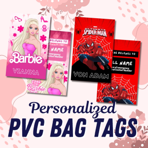 Kids School Bag Tags Name Tags for Bags PVC - sold per piece