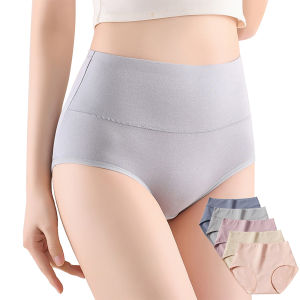 กางเกงในผ้าคอตตอน3/5ชิ้นสำหรับผู้หญิงกางเกงในเอวสูงกางเกงในกางเกงสวมใส่สบายขนาดพิเศษ M-3XL