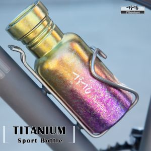 TiTo Full Titanium Camping Water Bottle Sport Running Motivational Cycling Outdoor Ultralight Cup Hiking Drink Mug