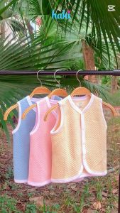 Áo gile chần bông cho bé viền cổ tim ấm áp hàng chính hãng xuất khẩu HAKI BB019 (4-13kg) áo chần bông cho bé trai bé gái áo thu đông bé trai bé gái áo khoác thu đông cho bé tới 2 tuổi