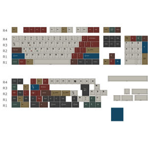 Áo Phao Retro Mixed Lights PBT Heat Sublimation Cherry Height Keycaps Đồ Chơi Máy Tính Phụ Kiện Bàn Phím Retro Mixed Lights