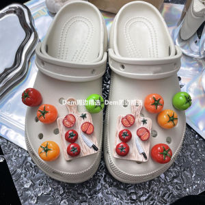 Creative 3D Tomato Shoe Buckle Accessory Hole Hole Shoe Flower Decorations Mini Tomato Shoe Accessories Food Themed Shoe Parts