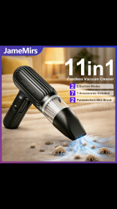 JameMirs 11in1 Cordless Vacuum Cleaner Foldable Dust Mite 2 Suction 7 Accessories Mini Blower Handheld Vacuum Cleaner For Car/Home Use