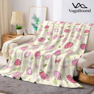 BILIBILI | Sweet Strawberry Flannel Blanket Warm Soft Halloween Christmas Decorative Couch Warm Cozy All-Season Gift