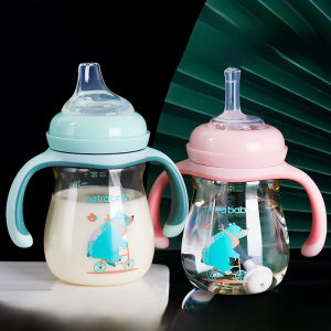 PPSU Sippy Cup Baby Drink Learning Cup Milk Drinking Cup with Straw Drinking Cup Child Dual Use Duckbill Feeding Bottle Big Baby