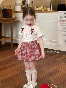 Princess Style Pink Checkered Girls Dress