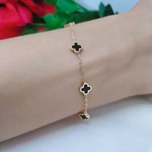 Gelang Clover Titanium Wanita: Aksesoris Lapis Emas Terlaris & Termurah