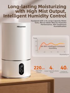 Hisense | Home Humidifier Auto Shut-off Water Addition Smart Constant Humidity Bacteria Removal