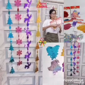 (1SET) NEW TIRAI NATAL GLITTER METALIK GLOSSY / GANTUNGAN DEKORASI NATAL SALJU RUSA POHON / HIASAN NATAL PINTU DINDING TERBARU / GARLAND TIRAI NATAL / TREE DEER SNOW LAKE CHRISTMAS DECORATION METALIC GLITTER / TCH7360