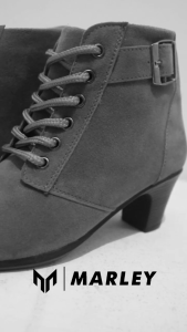 Marley Kevia 347-01 Sepatu Boots Fashion Wanita Sepatu Casual Semi Formal Wanita Trendi Berkualitas Hitam Suede