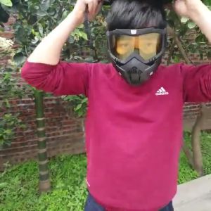 Bộ kính bảo hộ cao cấp Mặt Nạ Phượt Kèm Kính Dùng Cho Mũ 3 phần 4 kính chống dịch gió bụi và chống nước
