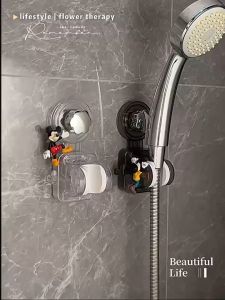 Nordic shower head holder Showerhead Bracket No Punching Suction Cup Movable Adjustable shower handle bidet spray hook