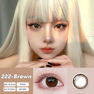 【NEW】Mrs.H nature Graded Big Eyes blue purple  Colored Contact Lens With Power Natural  Black Gray soft Lenses 12 months useage Free case lens