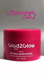 GLAD2GLOW Peach Retinol Moisturizer 30gr || Mencerahkan Wajah || Pelembab Wajah Anti Aging || Cream Facial