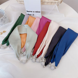 Khăn Choàng Lụa Thời Trang Xuân Hè Khóa Từ Phong Cách Hàn Quốc Đa Năng Trang Trí Túi Xách Cho Nữ Khăn Choàng Ngắn