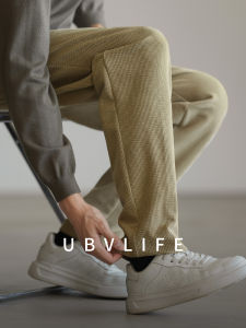 UBV | Textured Vertical Stripe Pinstripe Corduroy Dress Pants