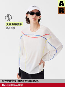 AlmondRocks Tennis Sport Cool Lyocell Quick Dry Long Sleeve T-Shirt Linen Lightweight Sunshade Shirt Top for Women