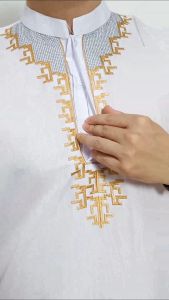 Jubah Gamis Pria Dewasa Muslim Pendek Bordir JP06