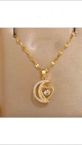 สร้อยคอผู้หญิง ผ้าผู้หญิง OYJR จี หัวใจพระจันทร์สวยๆ สร้อยสแตนเลส ไม่ลอก คลิกที่นี่