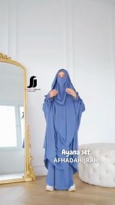 Afhadahijrah - Gamis set cadar AYANA hoodie terbaru baju dan hijab instan syari free niqab