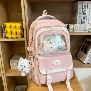 Blue School Backpack for Junior High School Girls Ins High Value 2025 New Style Double Shoulder Bag Sweet College Style