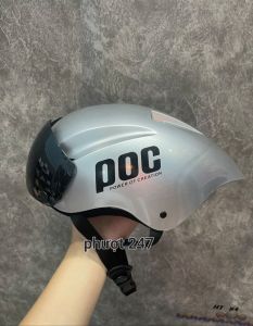Nón POC giá sinh viên ( Nón trơn độ tem ) kính bấm xịn