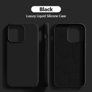 Luxury Liquid Silicone Case For iPhone 15 14 13 12 11 Pro Max Case For iPhone 13 12 mini X XR XS MAX 8 7 Plus Shockproof Cover