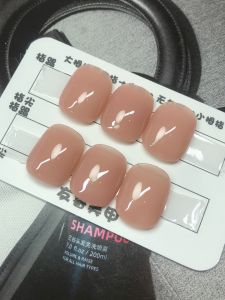 Natural Nude Short D-Shape Nail Tips 2025 White Long-lasting Waterproof Pregnancy Wear 6 Pieces Set Finger Nail Tips