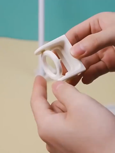 Smooth Swivel Retractable Hooks - No-Drill 360° Pole Fixator - Ultra-Strong Adhesive for Towel & Curtain Rods - Effortless Installation