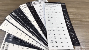 CHENJ English Keyboard Replacement Stickers White on Black Any PC Computer Laptop