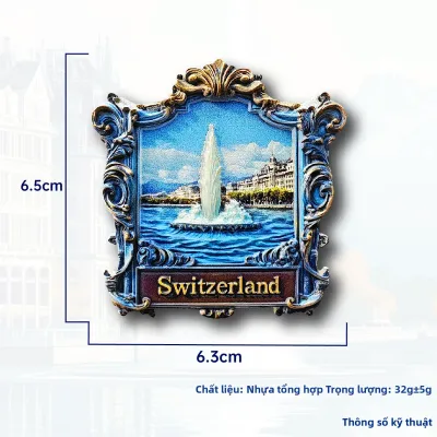 Magnet 3D Geneva Grand Fountain Móc Tủ Lạnh Trang Trí Nhà Quà Tặng Du Lịch Đồ Trang Trí Nhà Phong Cách Khác Trung Quốc Đại Lục
