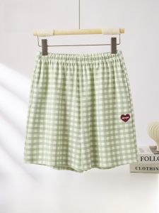 MiiOW | กางเกงขาสั้นผ้าฝ้ายแท้ MiiOW สำหรับผู้หญิงในช่วงฤดูร้อน กางเกงขายาวผ้าไหมบาง ระบายอากาศได้ดี กางเกงขายาวลำลองสำหรับใส่อยู่บ้าน