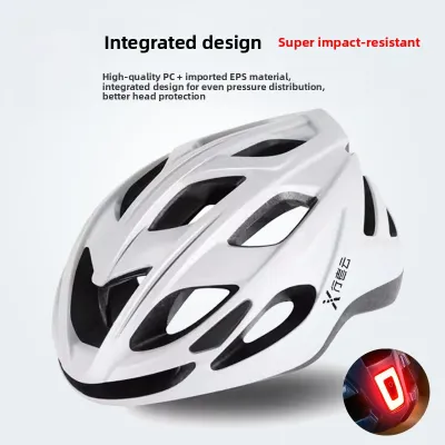 Unisex Integrated Moulding Ultra Light Breathable Mountain Bike Cycling Helmet Road Bike Safety Cap with Tail Light for Men And Women