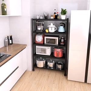 Full Metal 3/4/5 Layer Microwave Rack Kitchen Organizer Storage Rack Oven Shelives Adjustable Shelf