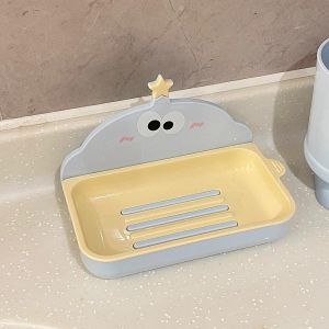 Double Layer Soap Dish Wall Mounted Drainable Bathroom Storage Rack No Drilling Required Practical And Cute Bath Organizer