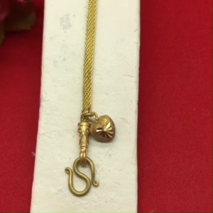 สร้อยข้อมืองานดิบทองเหลืองลายชีฟองห้อยจี้หัวใจ ความยาว 7 นิ้ว งานดิบไม่ได้ชุบ ทองเหลืองโบราณ ใส่ได้ทุกโอกาส พร้อมส่ง