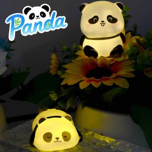 New Panda LED Night Light Living Room Cute Panda Plastic Lamp Bedside Decor Creative Kids Night Light Birthday Gift Decoration